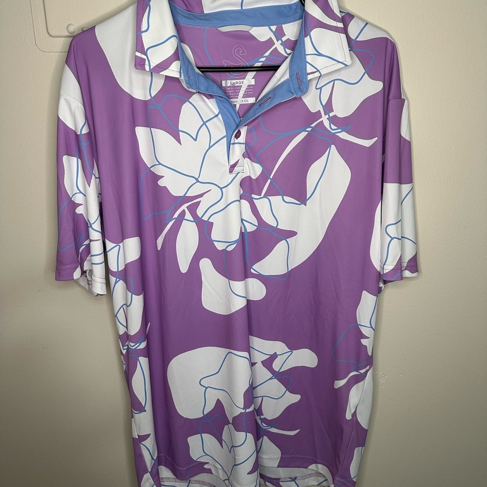 Men's Swannies Purple Hawaiian Golf Shirt